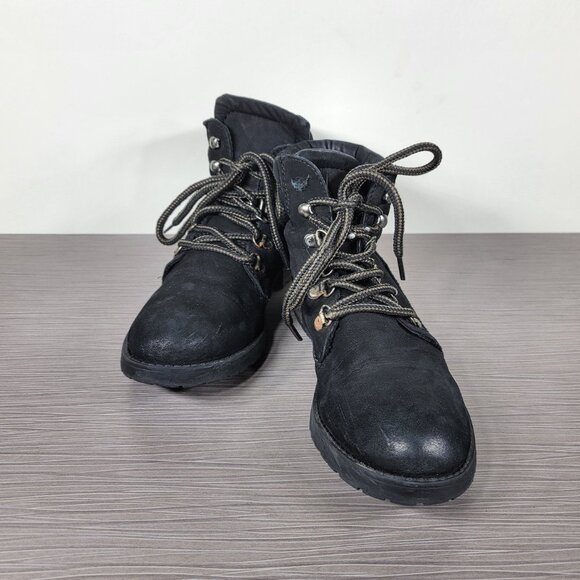 Steve Madden Gentra Lace-up Combat Boot, Black Leather, Womens Size 8.5 M - Picture 4 of 15
